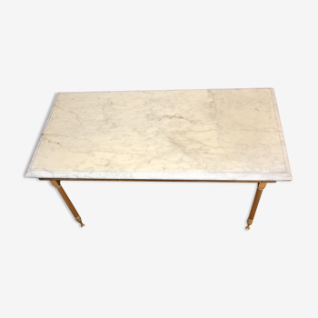 Table de salon en marbre blanc rectangle