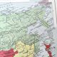 Vintage map Asia China Japan India USSR 43x43cm from 1950