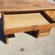 Old wooden administration office with sliding shelf