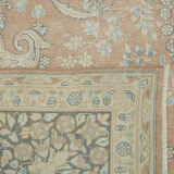 Hand-knotted persian vintage 1970s 290 cm x 390 cm beige wool carpet