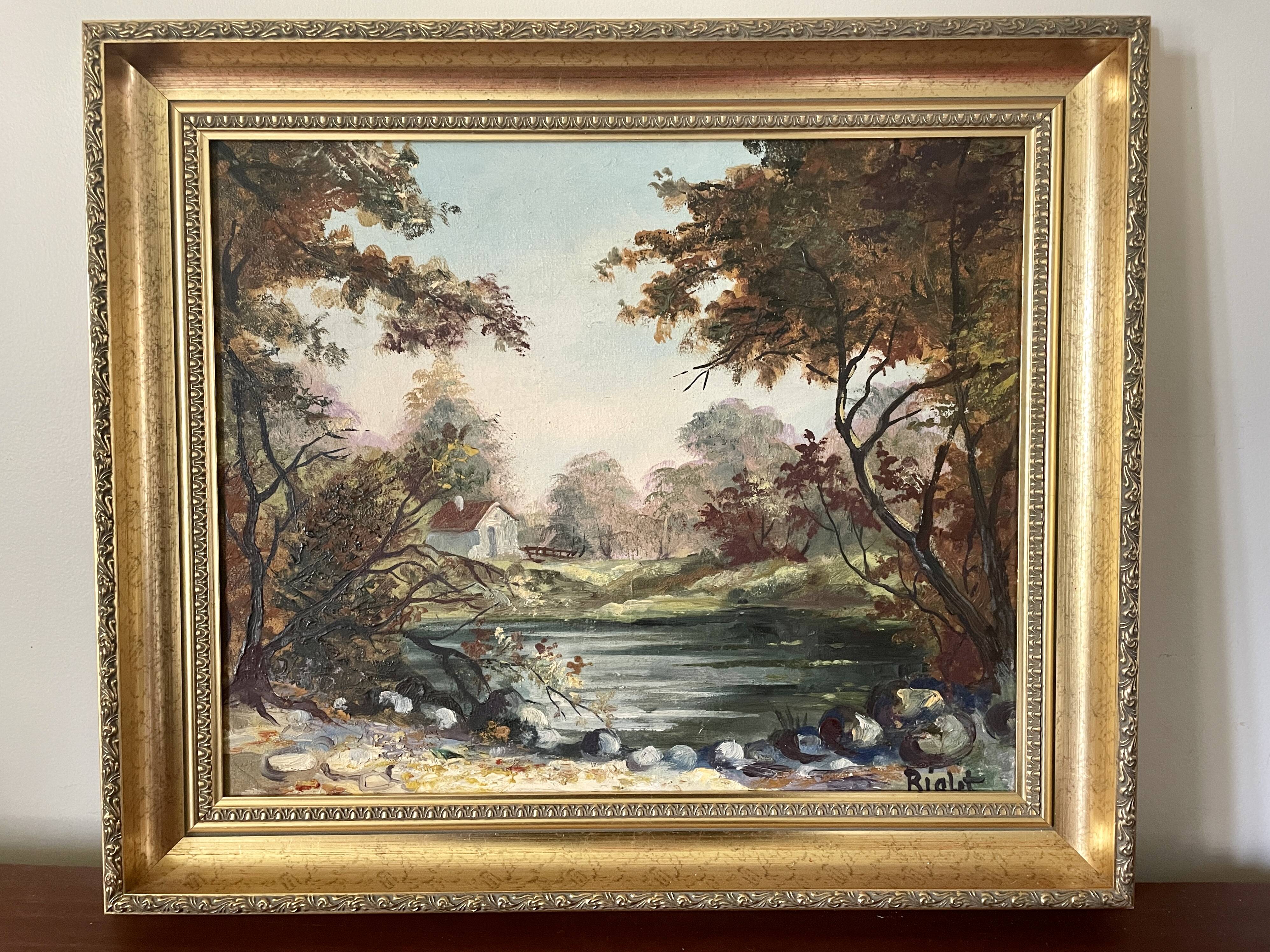 Diptyque oils on canvas signed Rialet