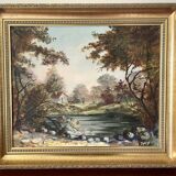 Diptych of oils on canvas signed Rialet