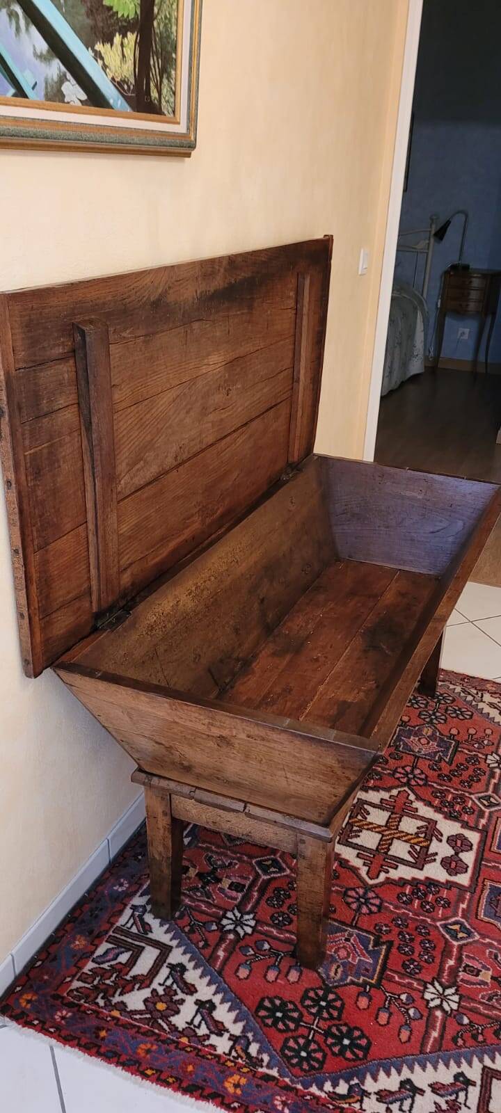Meuble, ancien pétrin de boulanger