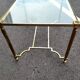 Old coffee table side metal gilded top glass style Louis XVl