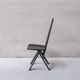 Set of six black dining chairs