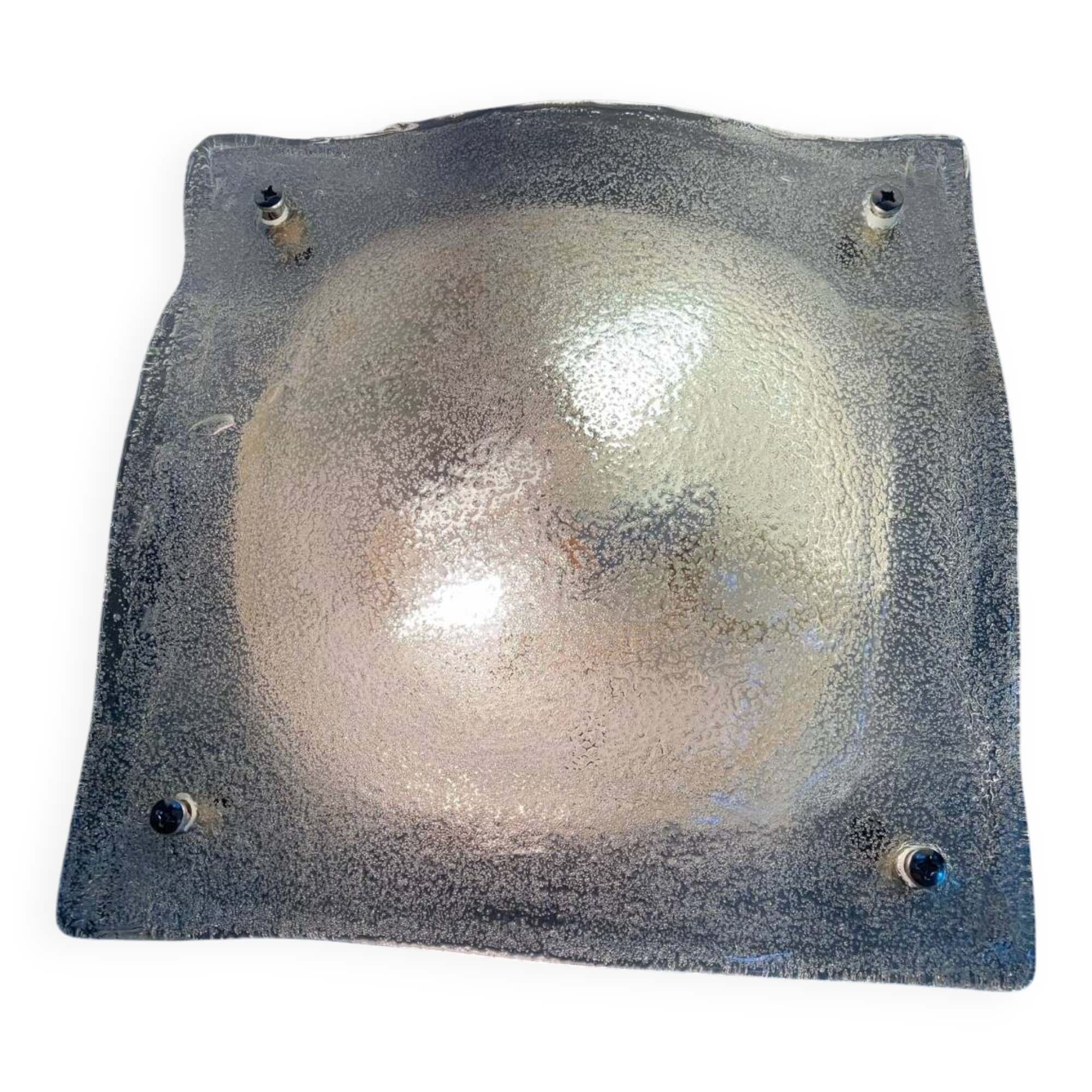 Vintage 70's wall light in white Murano glass