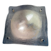 Vintage 70's wall light in white Murano glass