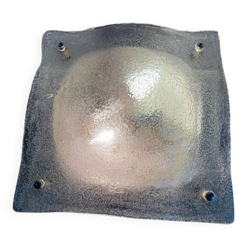 Vintage 70's wall light in white Murano glass