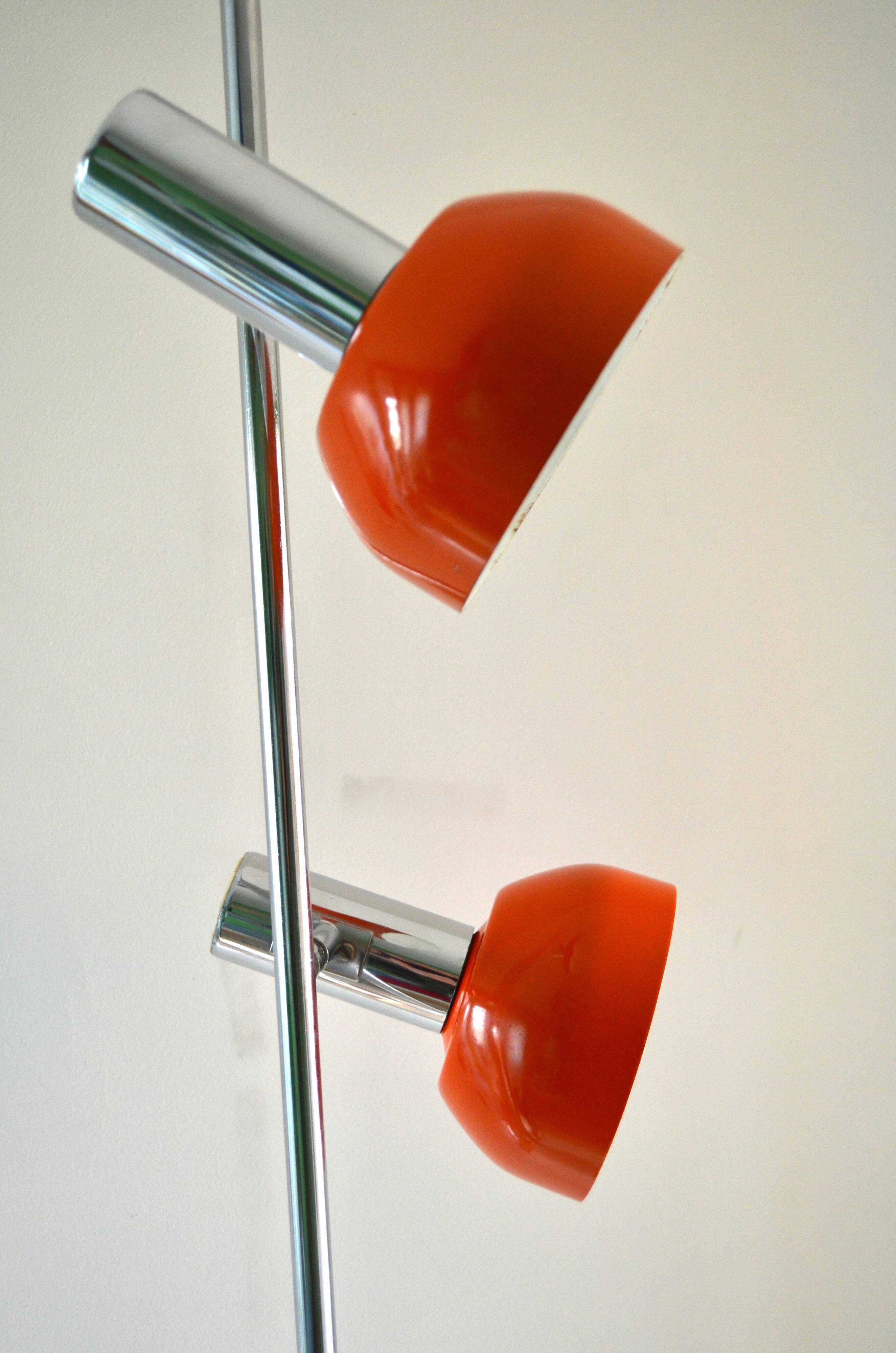 DBGM lamppost 2 lights orange and chrome 70s