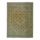Tapis persan fait main en laine et coton marron des années 1970 292x392