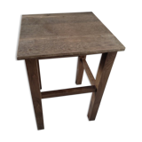Stool solid wood seat, feet varnished patinated