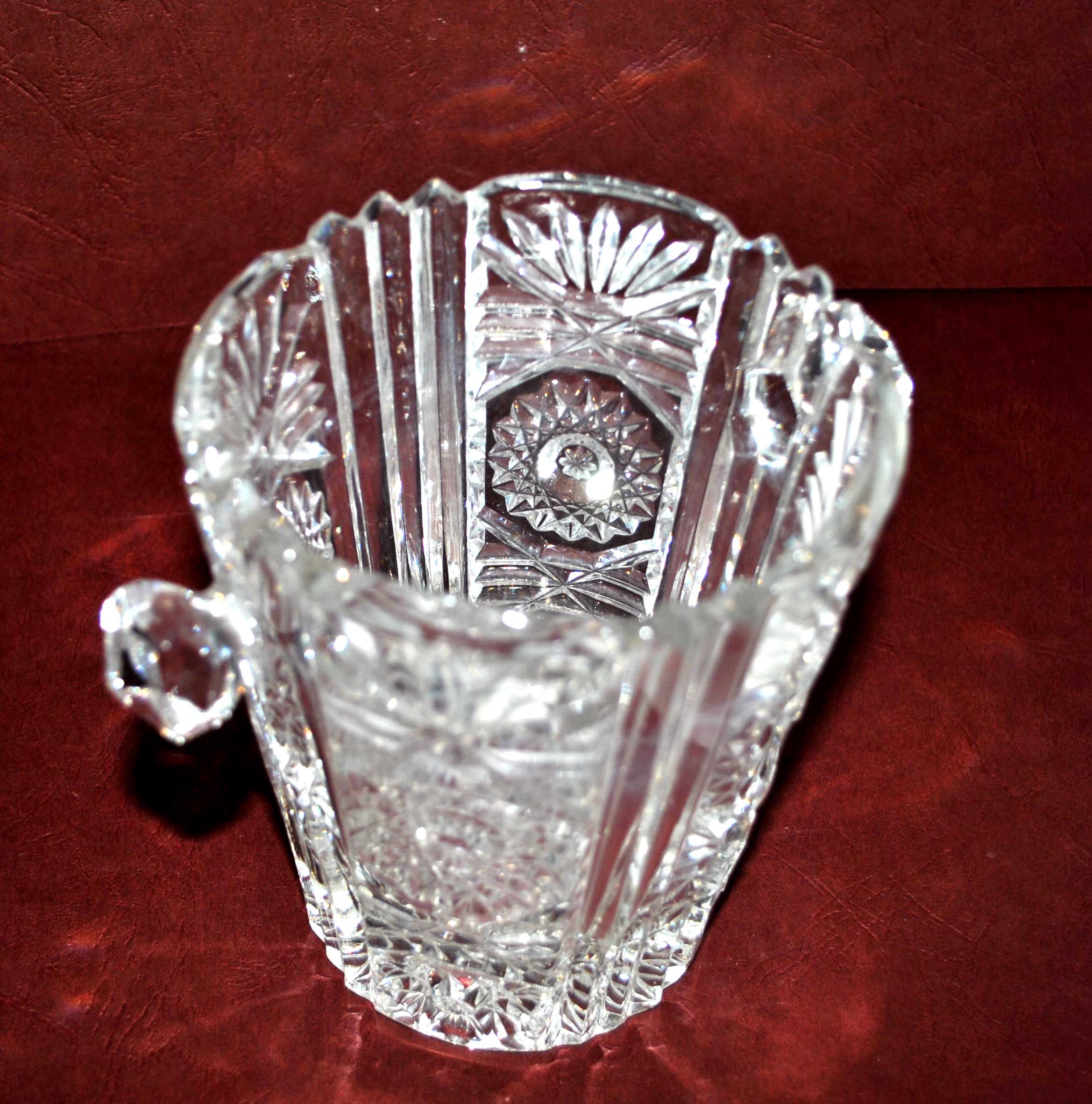 Vintage ice bucket molded crystal - ice cube