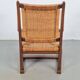 Modern Dutch Brutalist Armchair in Rush and Oak, 1950s