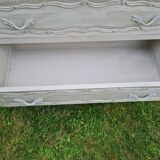 large patinated chest of drawers 3 drawers old style