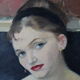 Portrait painting on wood 50s