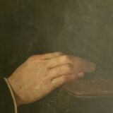 Oil on canvas noble portrait frame mounted key
