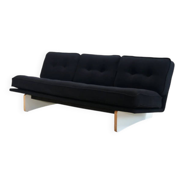 Artifort C671 sofa by Kho Liang Ie in black wool
