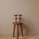 Pair of painted metal candle holders artisanal handmade wrought iron candelabra candlestick
