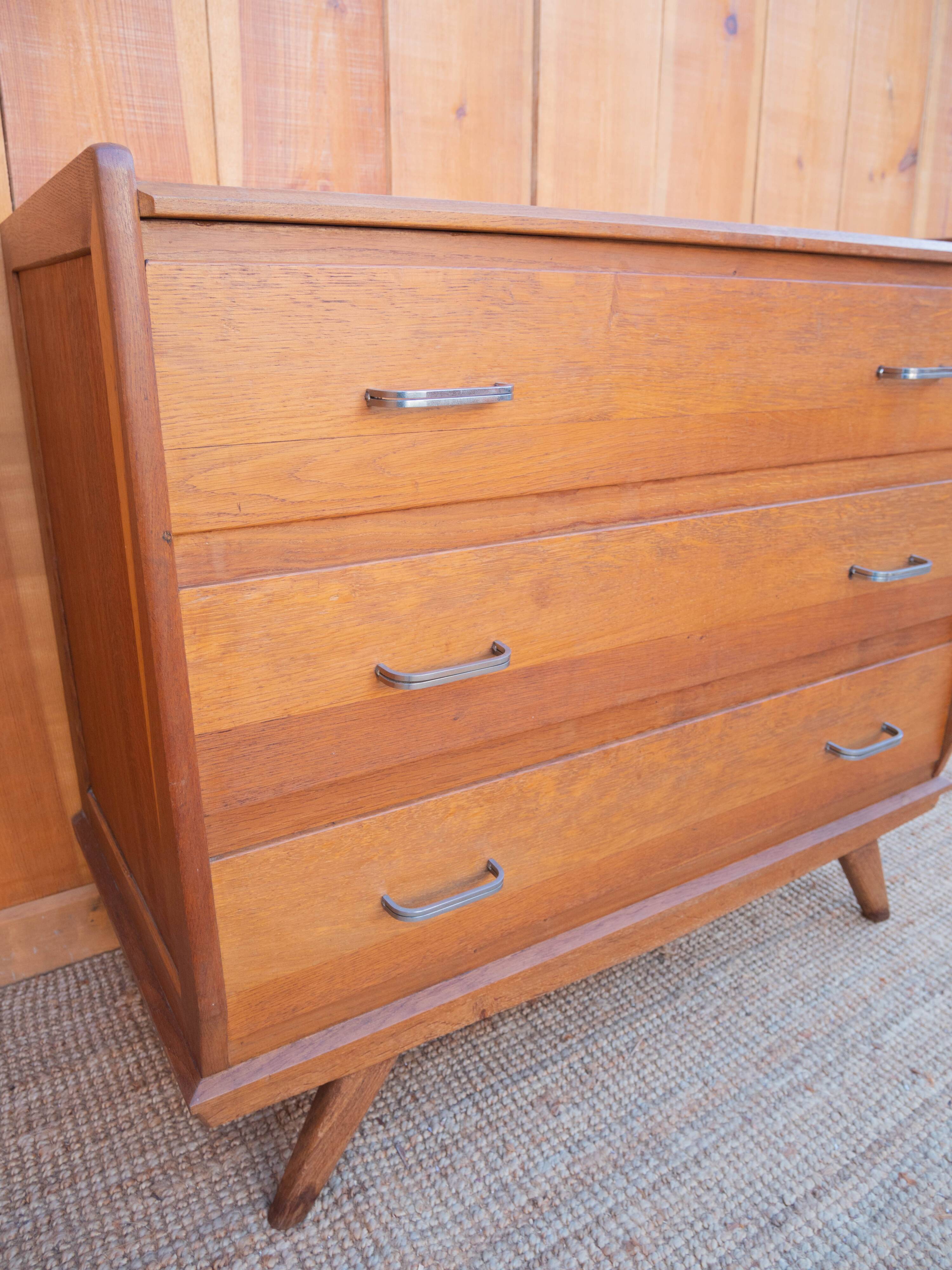 Compass feet chest of drawers