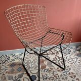 Black and white Wire chair - Harry Bertoia