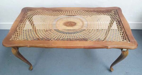 Table basse chippendale rotin