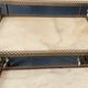 Neoclassical nesting trolleys in gilded brass and peach marble 1950/1960.