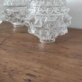 Vintage Chiseled Glass Globes Set