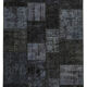 Handmade turkish overdyed 171 cm x 243 cm black patchwork carpet