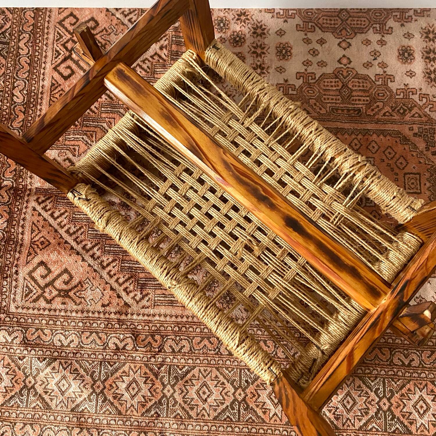 1960s woven seat stool