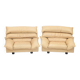 Duo of leather armchairs by Bernard Massot, 1970