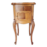 Antique walnut and marble bedside table