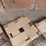 Set of 4 authentic wooden stools