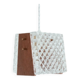 Scandinavian teak and glass pendant light 🌿 Vintage