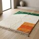 Handmade traditional Beni Ourain Berber rug with colourful patterns, 2/3 m.