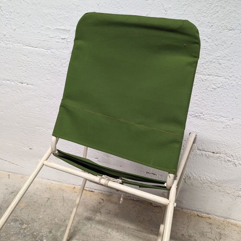 Fauteuil vintage métal et tissu