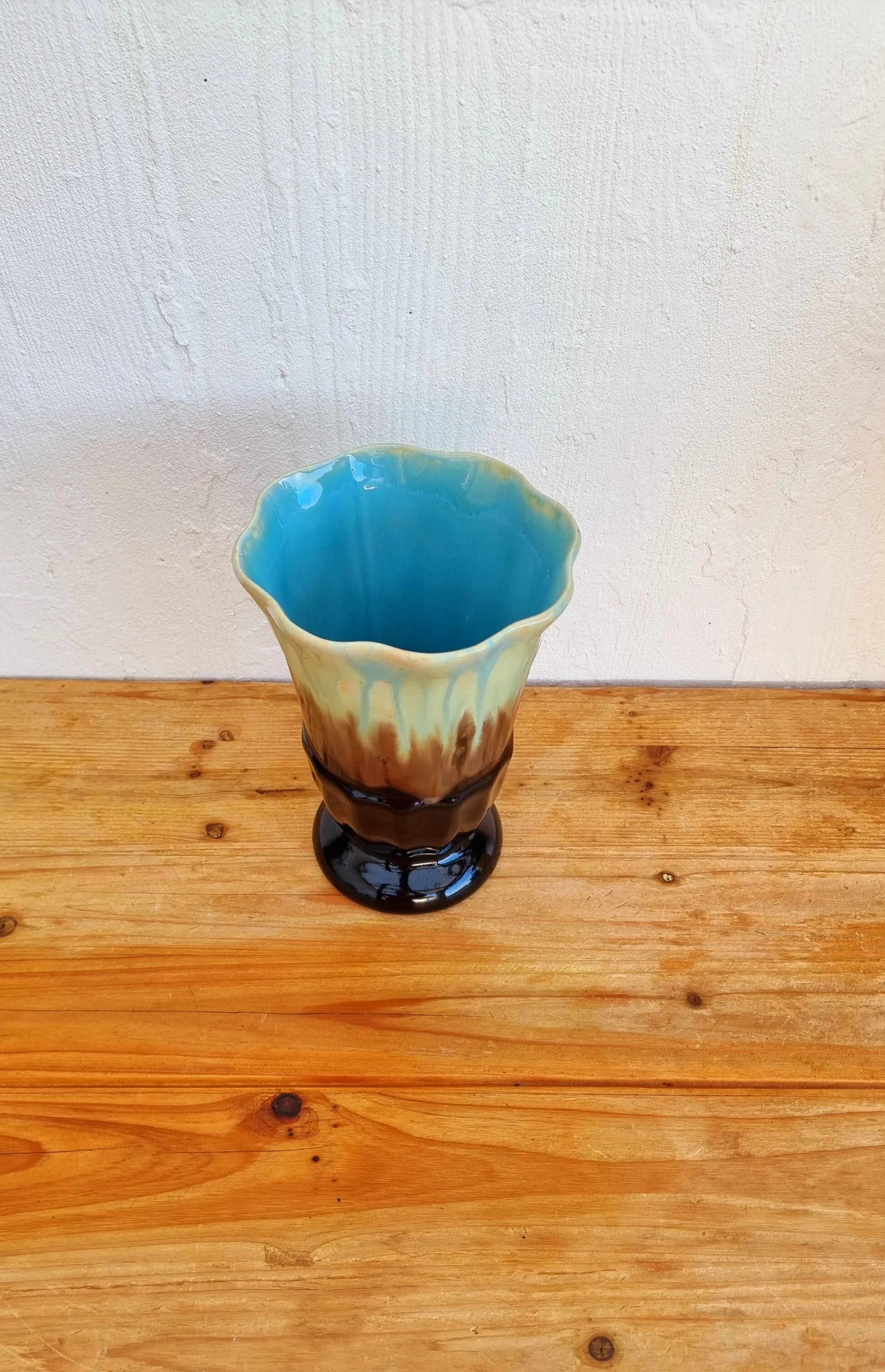 Ceramic vase in Vallauris style