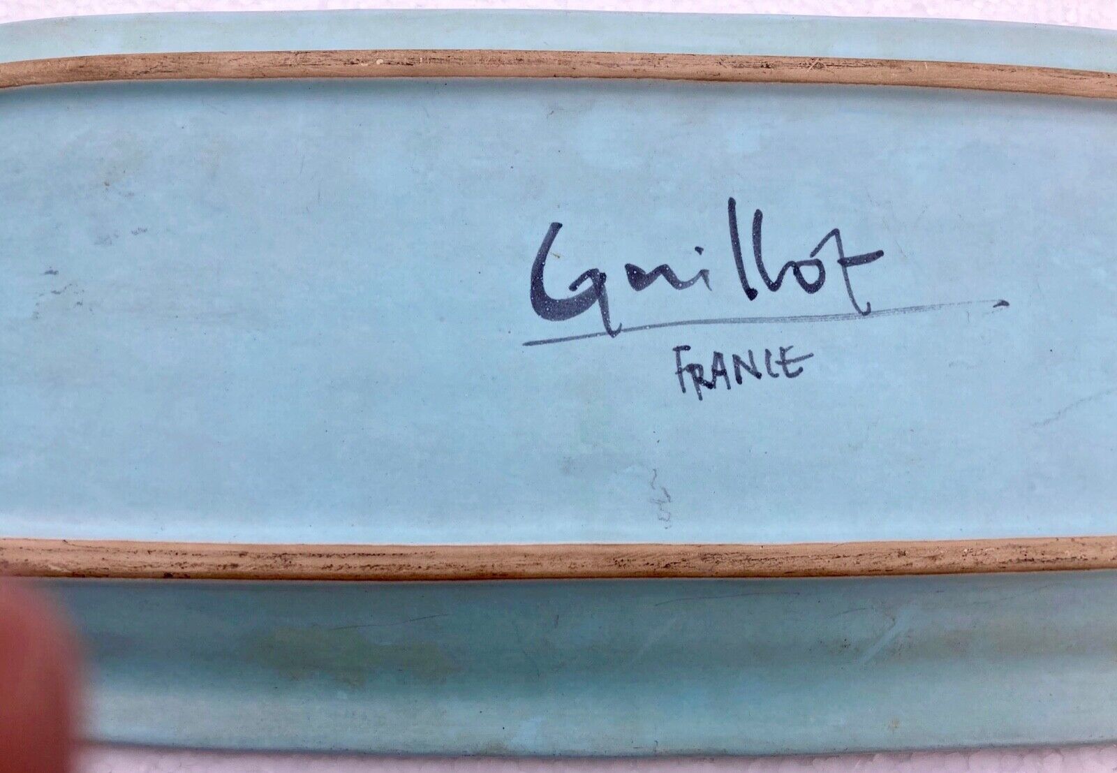 ceramic plate EPOQUE 1950 africanist decoration - signed GUILLOT - FRANCE