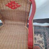 Refurbished wicker armchair