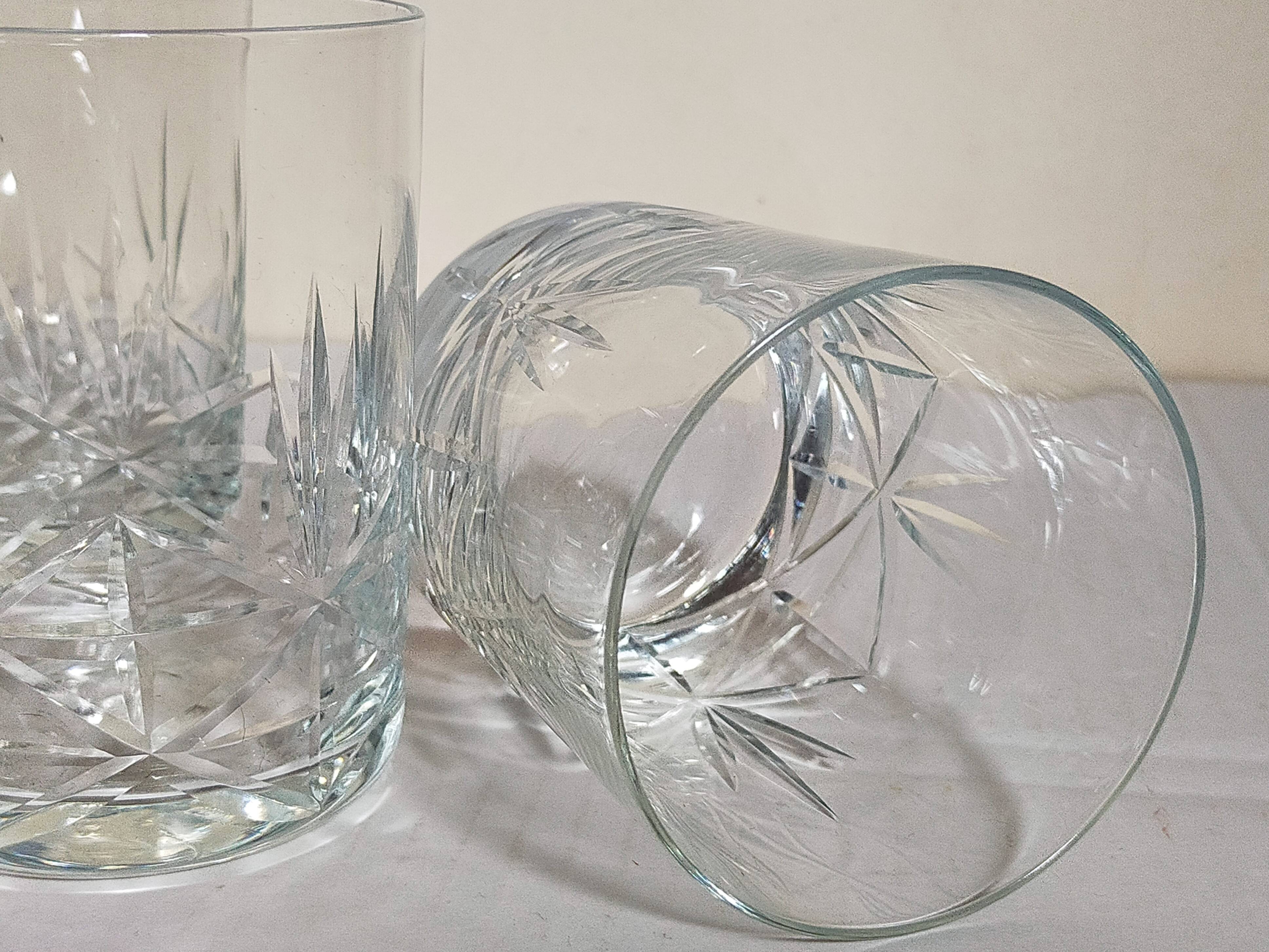 Five timpani glasses with vintage crystal stars