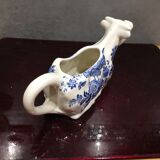 English porcelain cow-shaped sauce dish