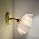 Vintage pink opaline lampshade wall lamp