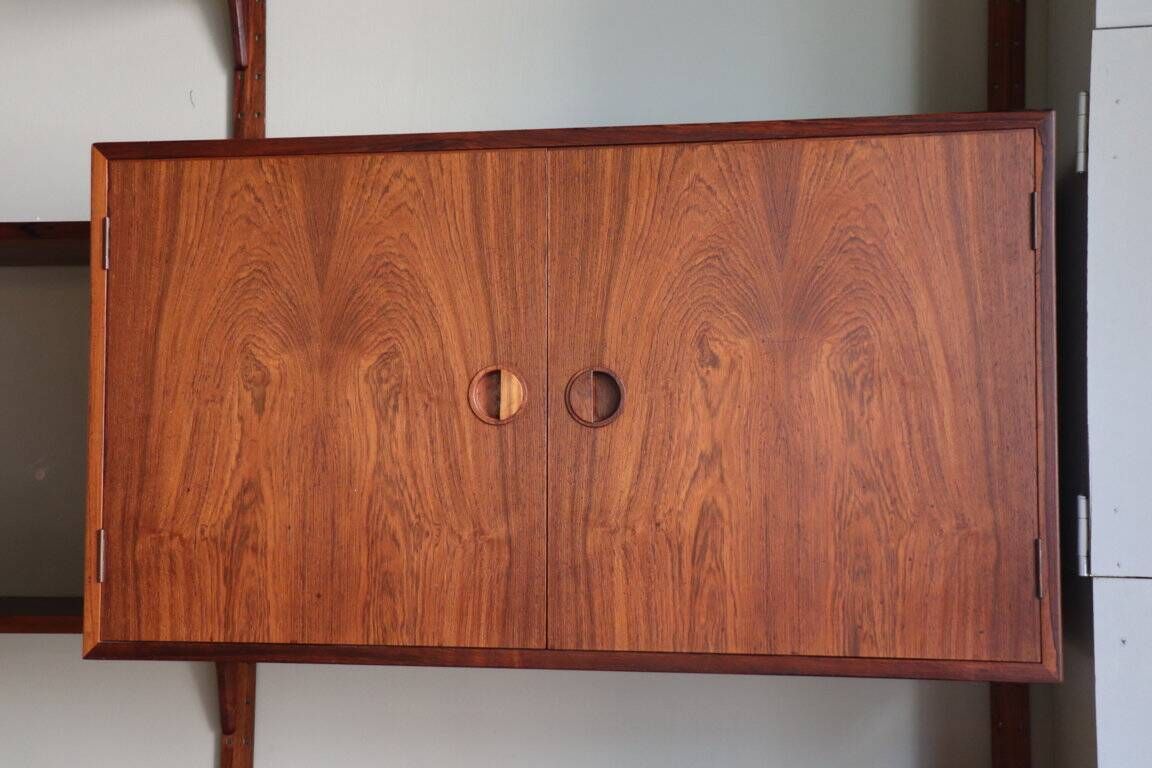 Modular rosewood wall bookcase by Thygesen and Sorensen for Hg Furniture, 1960