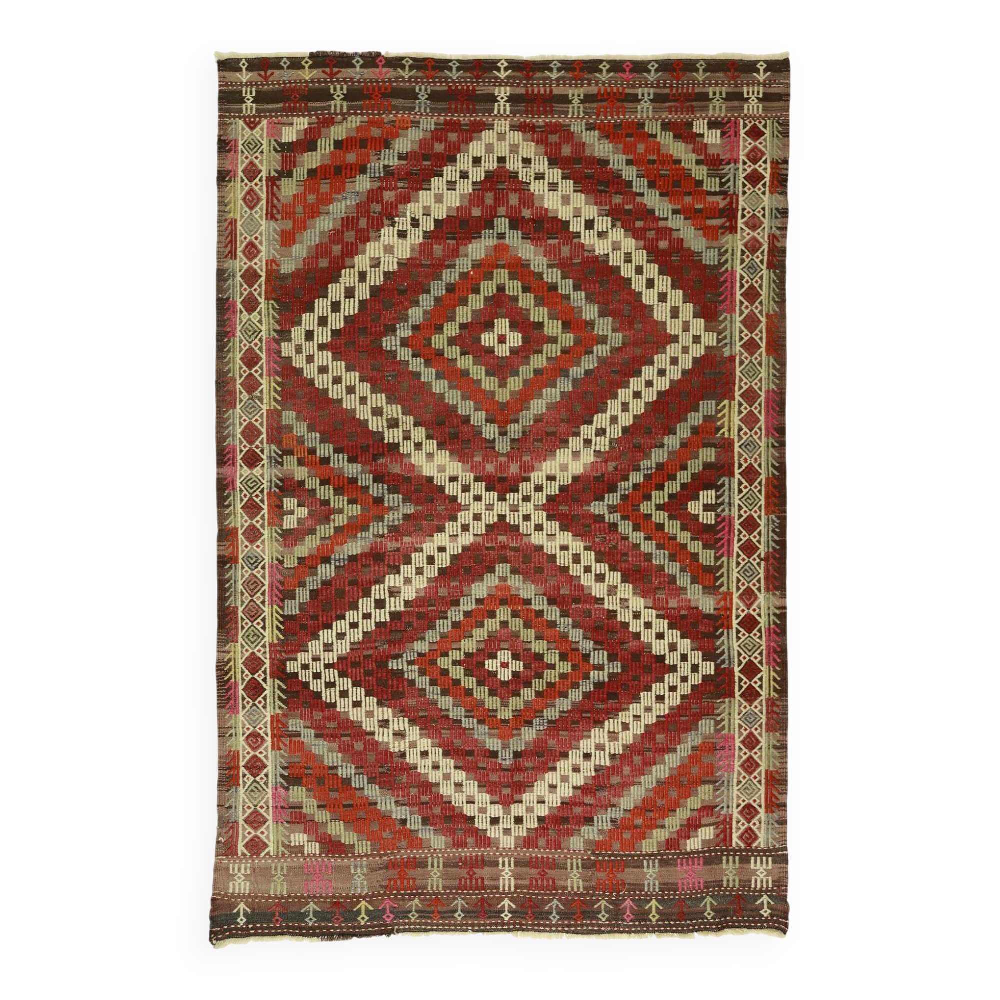 Grand Kilim Turkish Anatolia 175x250 cm Vintage Geometric Handwoven