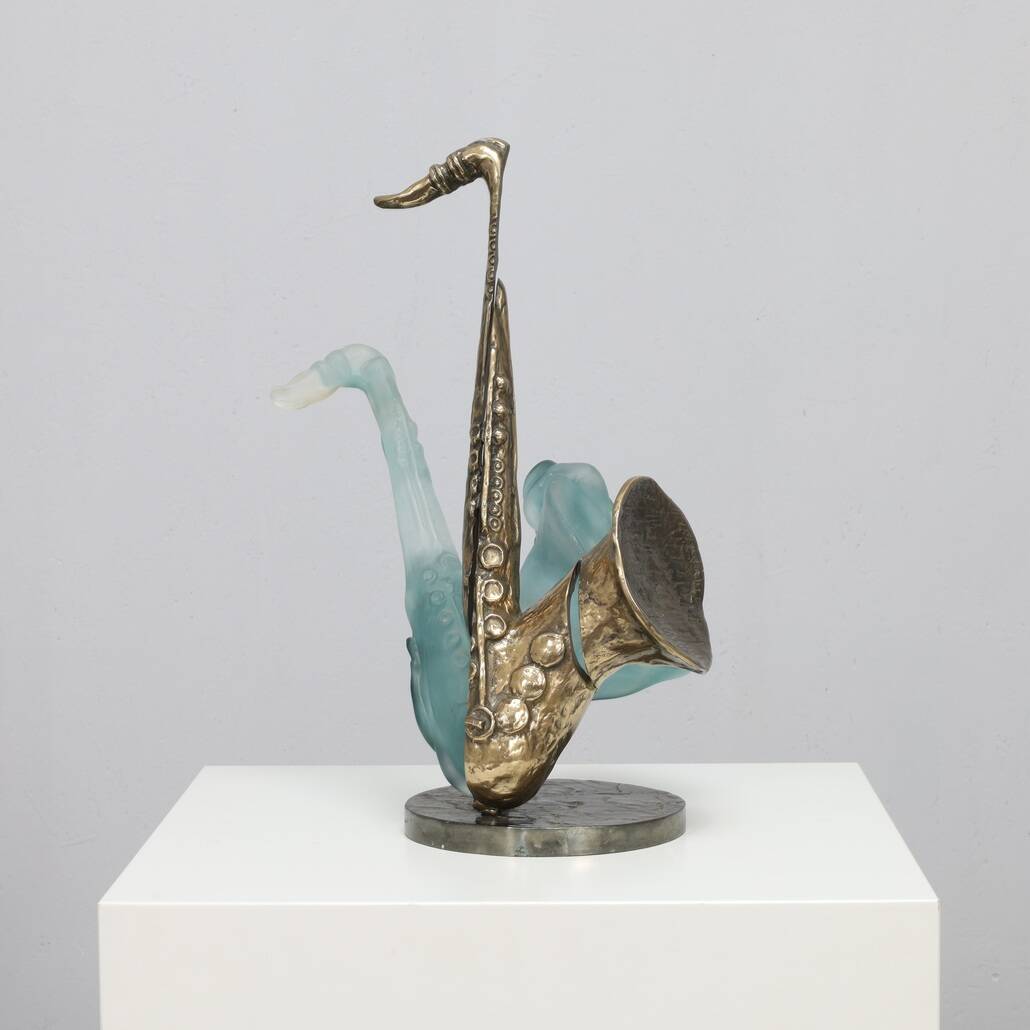 Sculpture “Saxophone” by Yves Lohe, 1980s