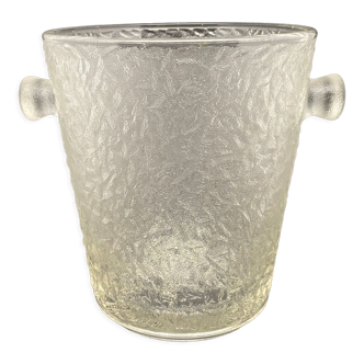 Champagne bucket in opaque glass crumpled effect