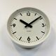White industrial austrian factory wall clock from Schauer, 1960s