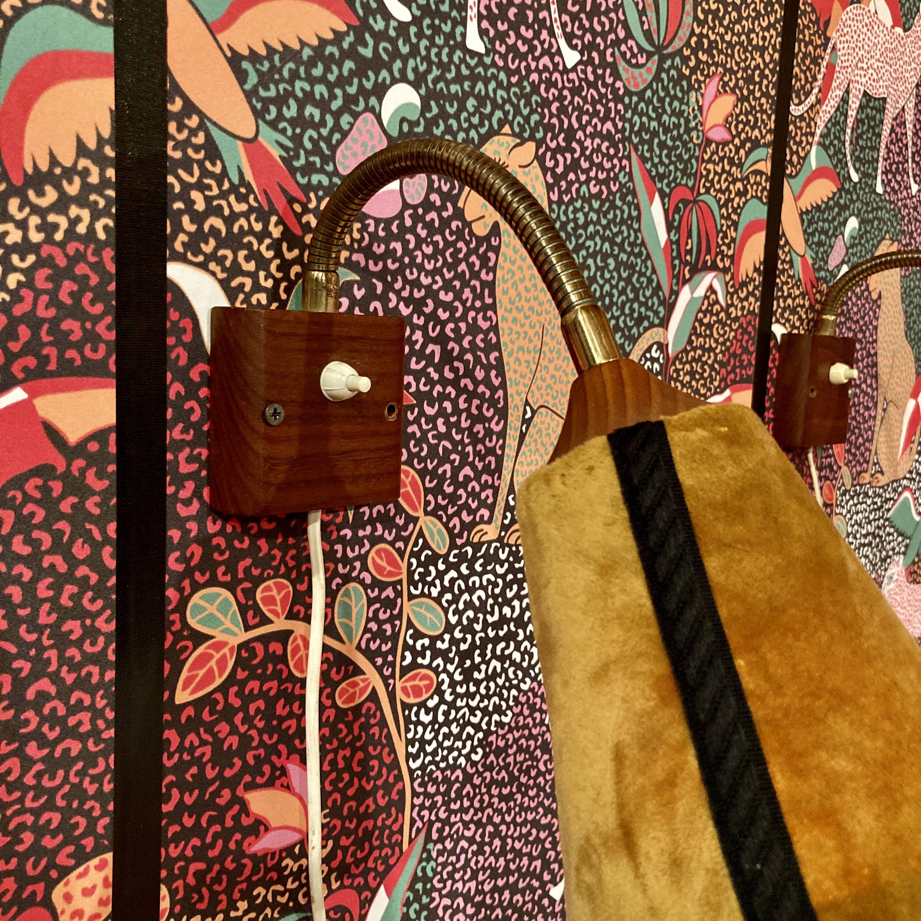 Pair of modular wall lights Scandinavian design 1950.