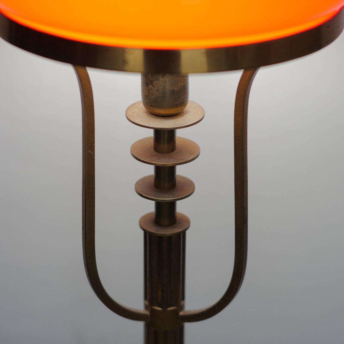 Table lamp in brass, glass and marble attributed to Stilux, Italy, 1950s.
