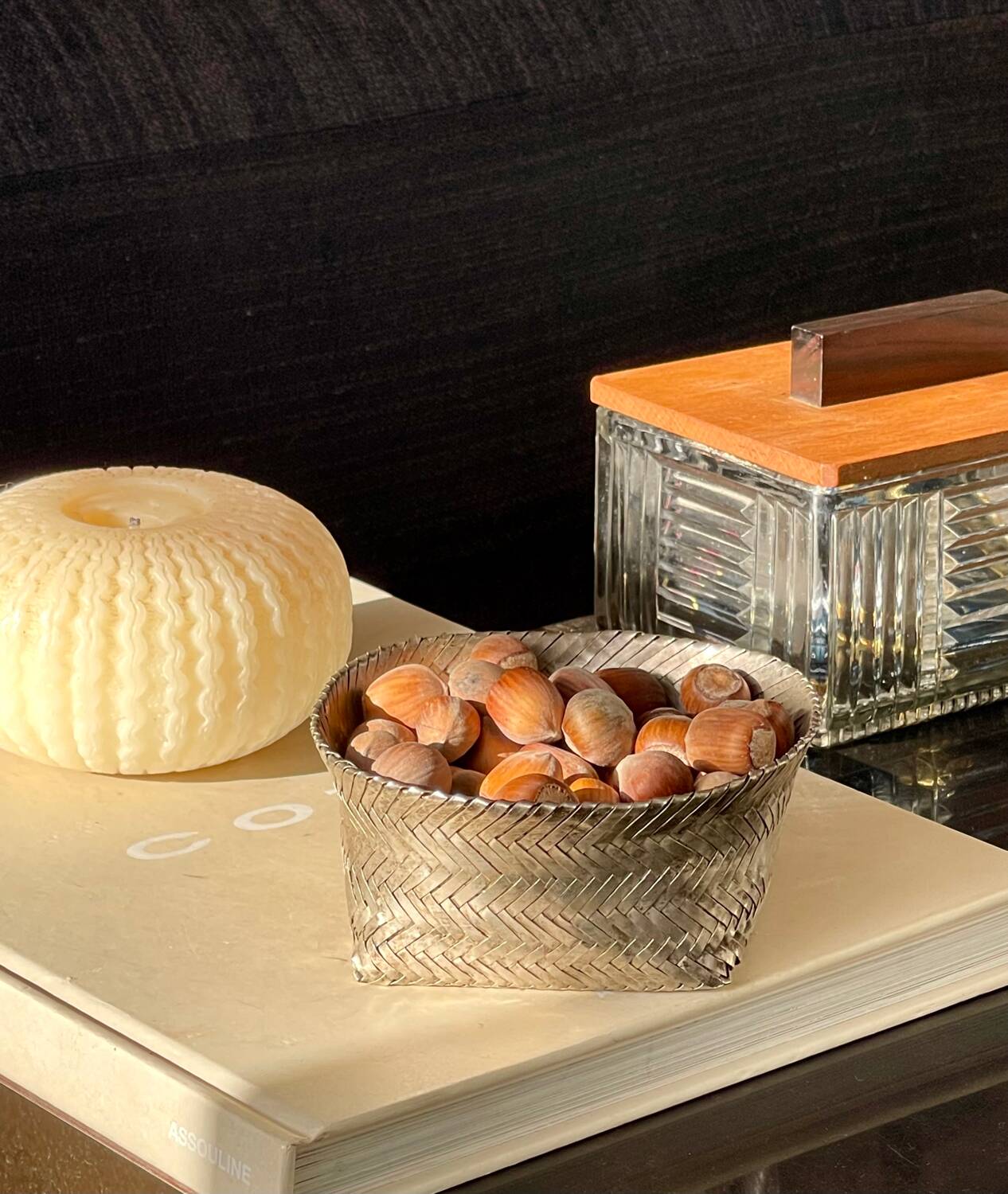 Woven alpaca catchall tray