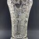Large cut crystal vase richly decorated Bohemia